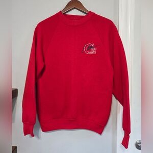 Vintage 90's Fruit Of The Loom Elvis Still The King Red Medium Sweatshirt